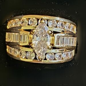 Woman's Gold Plated Sterling Sterling Wedding Ring